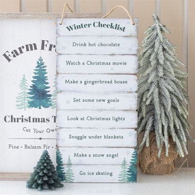 Winter Wonderland Checklist Hanging Sign from B&Q