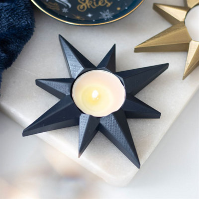 B&Q -  Navy Star Tealight Candle Holder