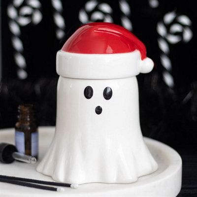 B&Q -  Ghost With Santa Hat Oil Burner And Wax Warmer