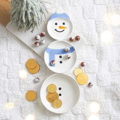 Something Different  Set Of 3 Winter Snowmen Stacking Bowls - White - Image 5