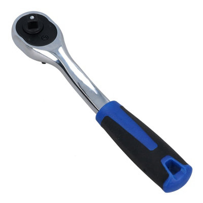 Ab Tools 1/4" Drive Curved Ratchet Socket Driver Quick Release 72 Teeth Soft Grip Handle