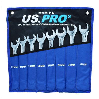 Ab Tools Metric Jumbo Combination Spanner Wrench Set 22Mm - 32Mm Large