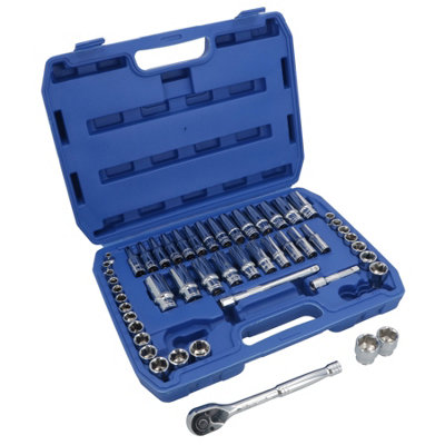AB Tools Metric And Imperial Af Sae Shallow And Deep Socket Set 50Pcs 6mm19mm from B&Q