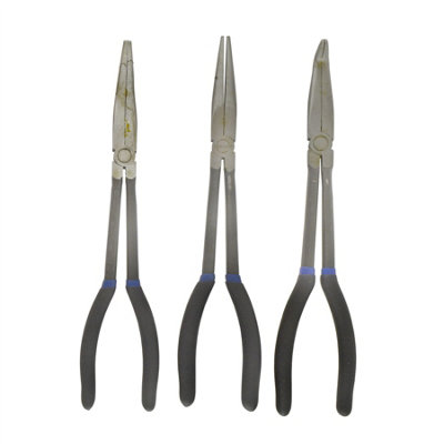 AB Tools Long Nose Pliers Set Extra Long 3Pc 11" / 285mm Straight Bent Angled from B&Q