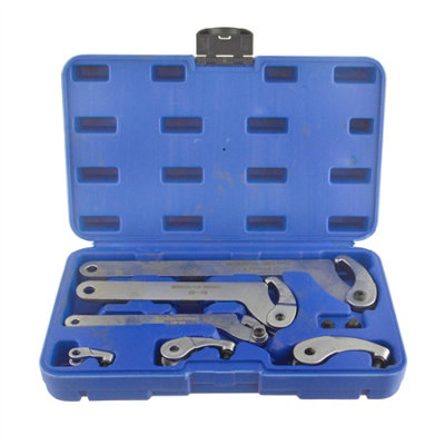 B&Q -  Adjustable Hook And Pin Wrench Spanners C Spanner 35mm120mm 6Pc Set