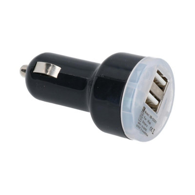 Ab Tools Black Usb Car Cigarette Lighter Ports Splitter For Charger Cable Phone Adaptor Size 2