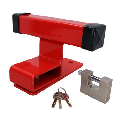 AB Tools Garage Door Lock Defender Motor Bike Car Stop Bar Up And Over & Padlock from B&Q