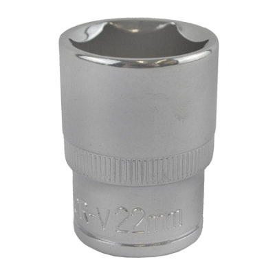 Ab Tools 22Mm 1/2" Drive Shallow Metric Socket Single Hex / 6 Sided Bergen