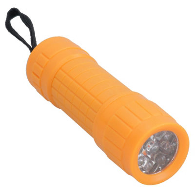 AB Tools 9 Led Black Torch Light Mini Flashlight Camping Hiking Rubber Case from B&Q