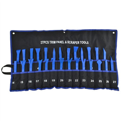 B&Q -  27Pc Trim Panel Tool Set Clip Removal Remover Scraper Non Scratch Car