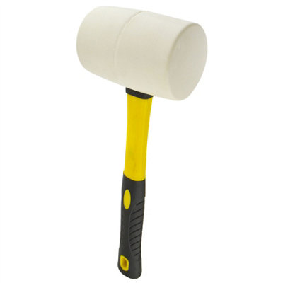AB Tools 32Oz White Rubber Mallet 70% Fibreglass Handle Hammer Non Marking from B&Q