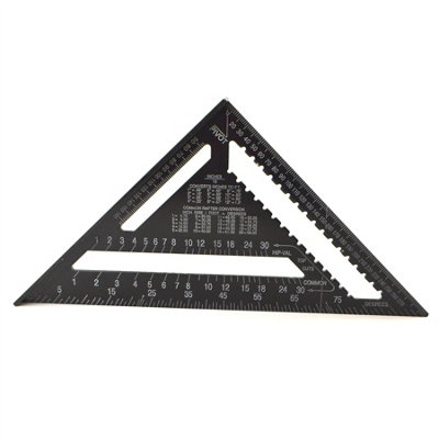 AB Tools 12" Aluminium Speed Square Black Measuring Rafter Roofing Triangle Joinery from B&Q