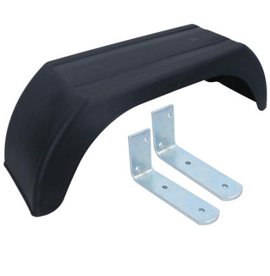 AB Tools 10" Plastic Mudguards Fender (Single) Flush Fit & 2 Small Brackets from B&Q