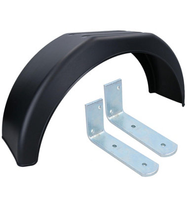 AB Tools 13" Plastic Mudguard Fender (Single) Flush Fit & 2 (Small) Angle Brackets from B&Q