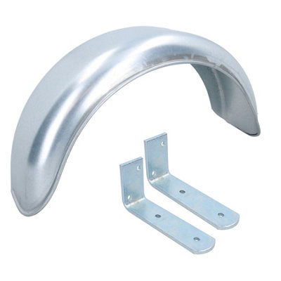AB Tools 8" Metal Mudguards Fender (Single) Flush Fit & 2 Small Brackets from B&Q