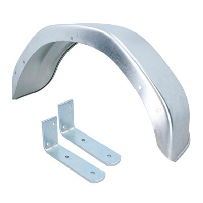 AB Tools 10" Metal Mudguards Fender (Single) Flush Fit & 2 Small Brackets from B&Q