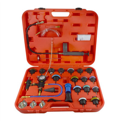 AB Tools Pneumatic Radiator Pressure Tester And Vacuum Type Cooling System Kit Adapters from B&Q