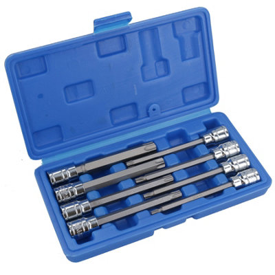 AB Tools 8Pc 3/8" Drive T25-T60 Star Torx Socket Bit Set Ratchet Torque 110mm Long from B&Q