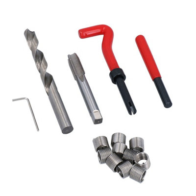 AB Tools M12 X 1.5mm Thread Repair Kit / Helicoil 15Pc Set Damaged Thread from B&Q