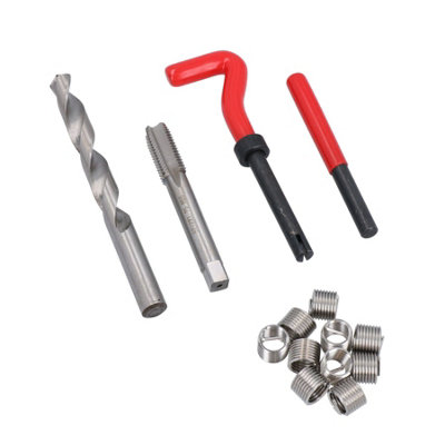 AB Tools M12 X 1.75mm Thread Repair Kit / Helicoil 15Pc Set Damaged Thread from B&Q