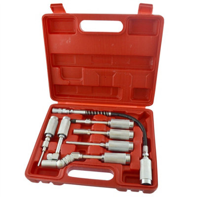AB Tools Manual Grease Gun Adaptor Adapter Kit Lube Accessory Hose Kit 7Pc An024 from B&Q