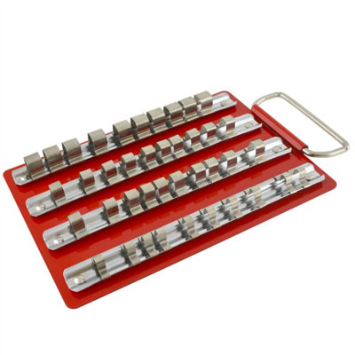B&Q -  Socket Holder / Tray / Rack / Rail Storage 1/4" 3/8" And 1/2" Drive 40Pc