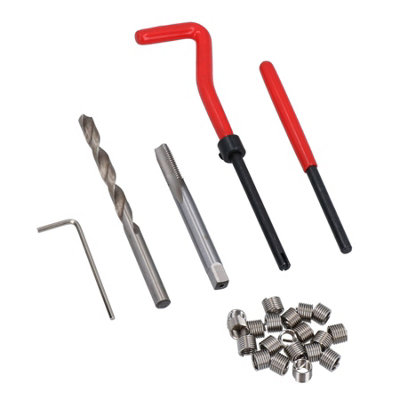 AB Tools M6 X 1.0mm Thread Repair Kit / Helicoil 25Pc Set Damaged Thread from B&Q