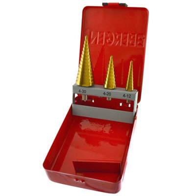 AB Tools Hss Titanium Coated Step Drills / Cone Cutter / Drill Bits 3Pc 4mm To 30mm from B&Q