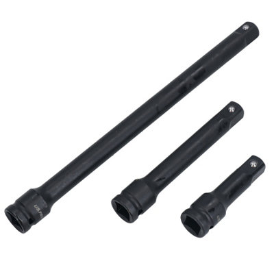 AB Tools 1/2" Drive Impacted Impact Socket Extension Bar Set 75mm 125mm 250mm 3Pc from B&Q