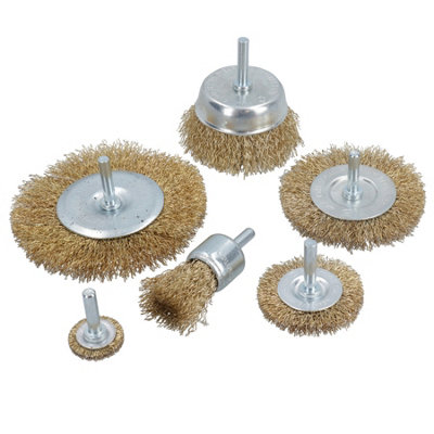 AB Tools Steel Wire Metal Wheel / Rotary Cup Brush Crimped Set Rust Paint Removal from B&Q