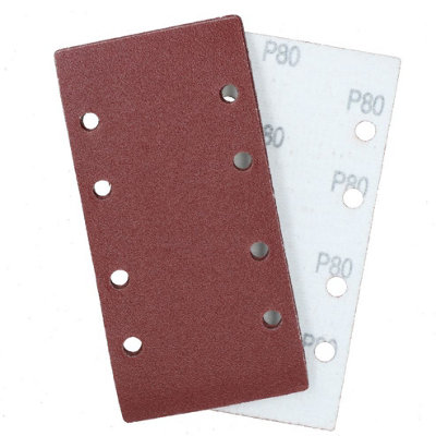 AB Tools Hook/loop 1/3 Sheet Sanding Sander Sandpaper Pads 10 Pack 80 Grit