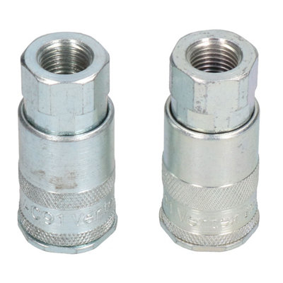 B&Q -  Pcl Airflow Female Coupler 1/4" Bsp Female Thread Air Coulping Fitting Ac91Cf X2