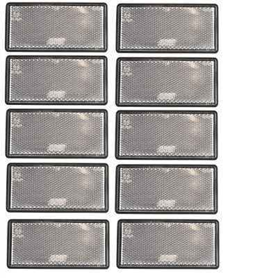AB Tools Large White Clear Reflector 10 Pack Trailer Fence Gate Post Self-Adhesive from B&Q