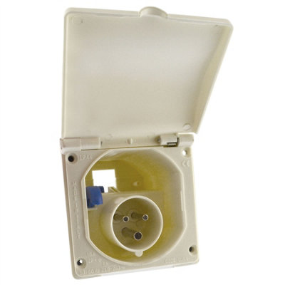 AB Tools 230V Mains 16A Flush Inlet Socket White For Caravan Motorhome Trailer Ip44 from B&Q