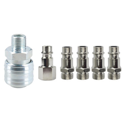 AB Tools Euro Air Line Hose Compressor Fitting Connector Quick Release Set 1/4" Bsp from B&Q