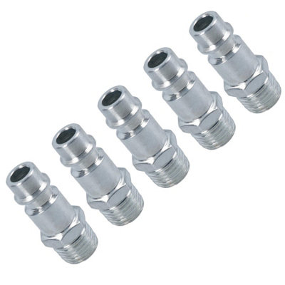AB Tools Euro Air Line Hose Fitting Connector Quick Release 1/4 Bsp Male Thread 5Pk from B&Q