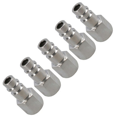 AB Tools 5Pk Euro Airline Hose Fitting Connector Quick Release 1/4" Bsp Female Thread from B&Q