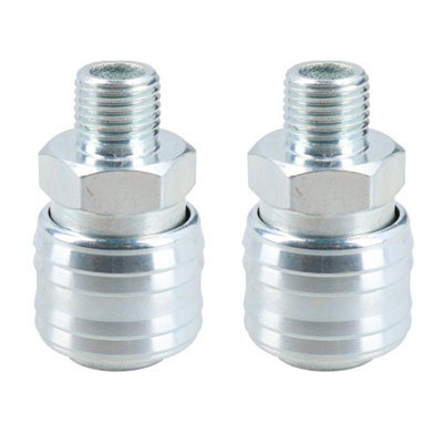 AB Tools Euro Air Line Hose Connector Fitting Female Quick Release 1/4 Bsp Male 2Pk from B&Q