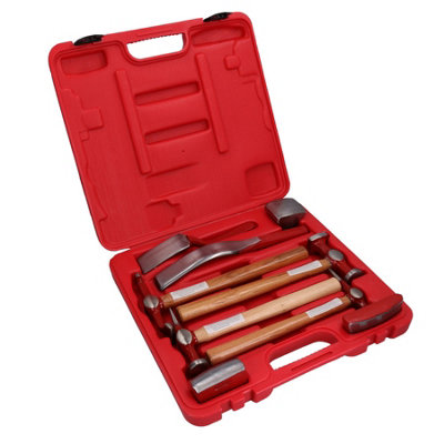 AB Tools Auto Body Repair Kit Panel Beating Hickory Hammers Dollies Shrinking Moulding from B&Q