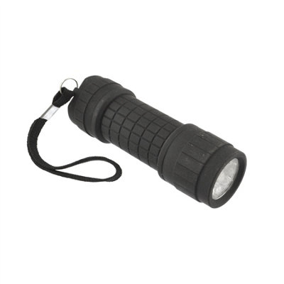 AB Tools 9 Led Black Torch Light Mini Flashlight Camping Hiking Rubber Case Gar67 from B&Q
