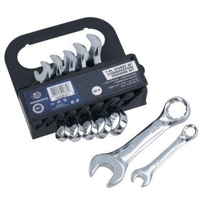 B&Q -  Af Imperial Sae Stubby Spanner Wrench 7Pc Combination 3/8"3/4" Crv Te065