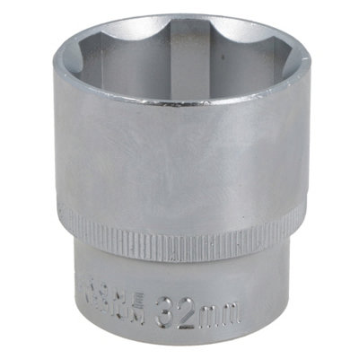 AB Tools 32mm 1/2" Dr Socket Super Lock Metric Shallow Crv Knurl Grip 6 Point from B&Q