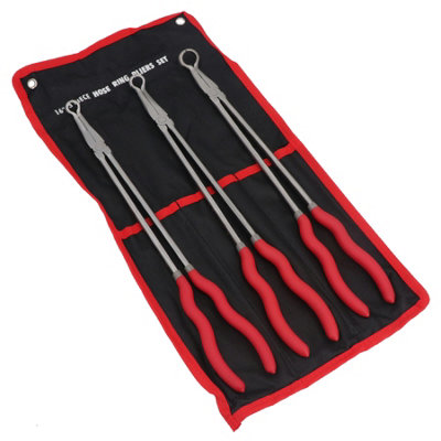 B&Q -  16" Long Reach Hose Ring Pliers For Hose Clips 8mm 10mm And 12mm 3Pc Set