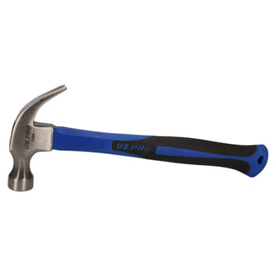 AB Tools Claw Hammer Fibreglass 16Oz With Tpr Handle Curved Rip Nail Steel Head