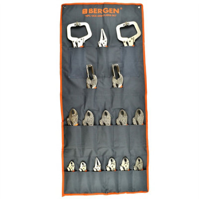 AB Tools 16Pc Vice Grip Locking Wrench Plier Mole Grip Round Nose Welding Clamp from B&Q
