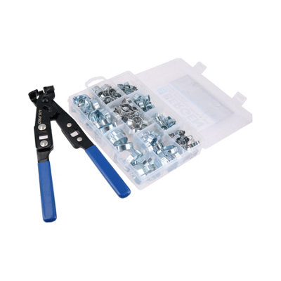 AB Tools Ear Type O-Clip Pliers Cv Joint Crimping Tool And 175Pcs Hose Clip Clamps from B&Q