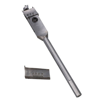 AB Tools Expansive Flat Wood Boring Drill Bit Set 22 -76mm Adjustable Spade Bit from B&Q