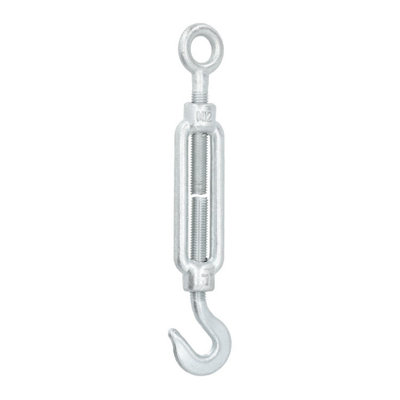 AB Tools Straining Screw / Turnbuckle Hook To Eye Galvanised Rigging M12 Dk63 from B&Q