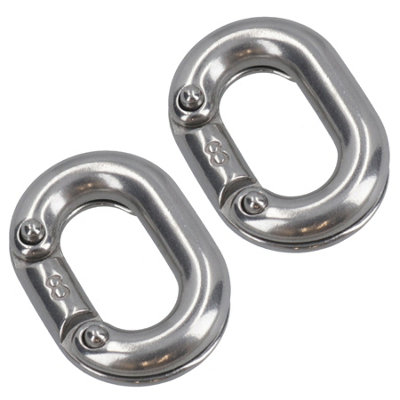 AB Tools Chain 2 X Connecting Link 8mm Marine Grade Stainless Steel Split Shackle Dk71 from B&Q