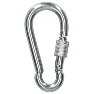 AB Tools Carabiner Carbine Hook With Screw Gate 8mm Marine Grade Stainless Steel from B&Q